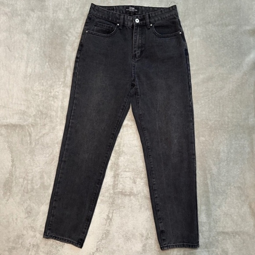 Cotton On Mom Jeans Women Sz 10‎ *29x28 Faded Black Denim High Rise Casual Retro